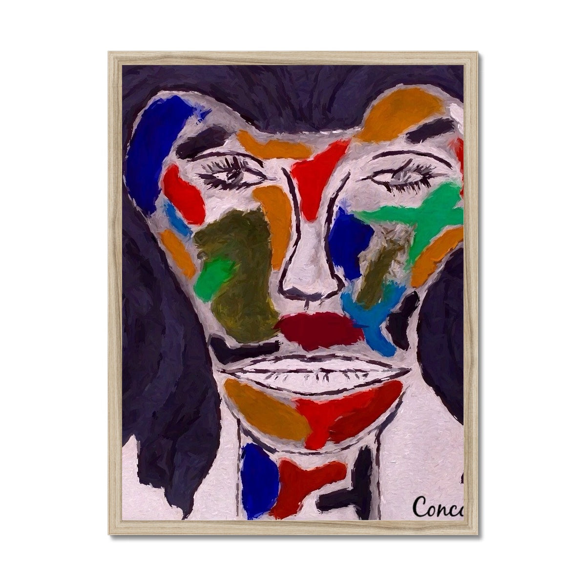 Concordia.Style Framed Print featuring a simple wooden frame with a satin finish and fine art paper.