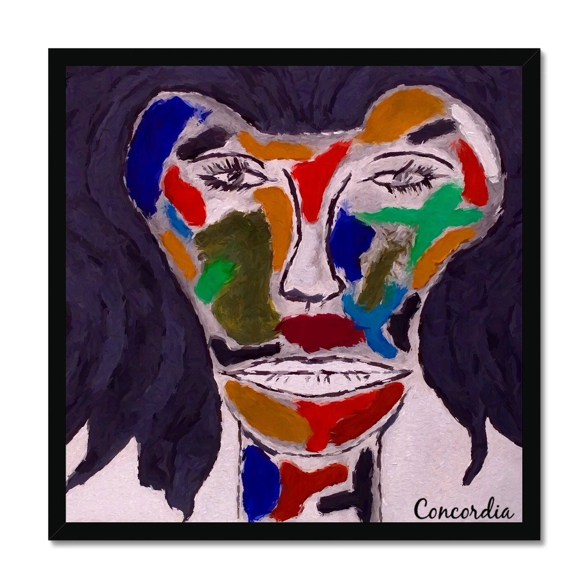 Concordia.Style Framed Print featuring a simple wooden frame with a satin finish and fine art paper.