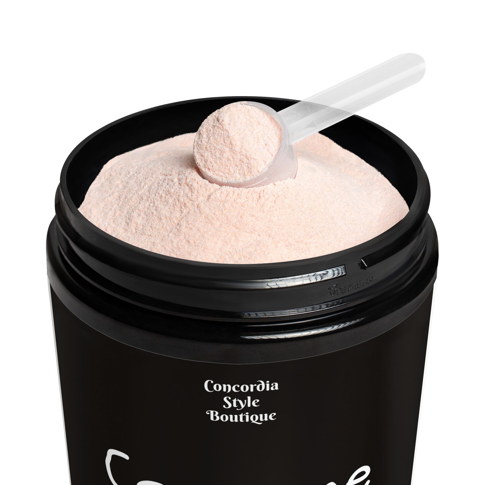 ION + Select Electrolyte Supplement jar with a vibrant label showcasing its key ingredients and benefits, set against a clean background.