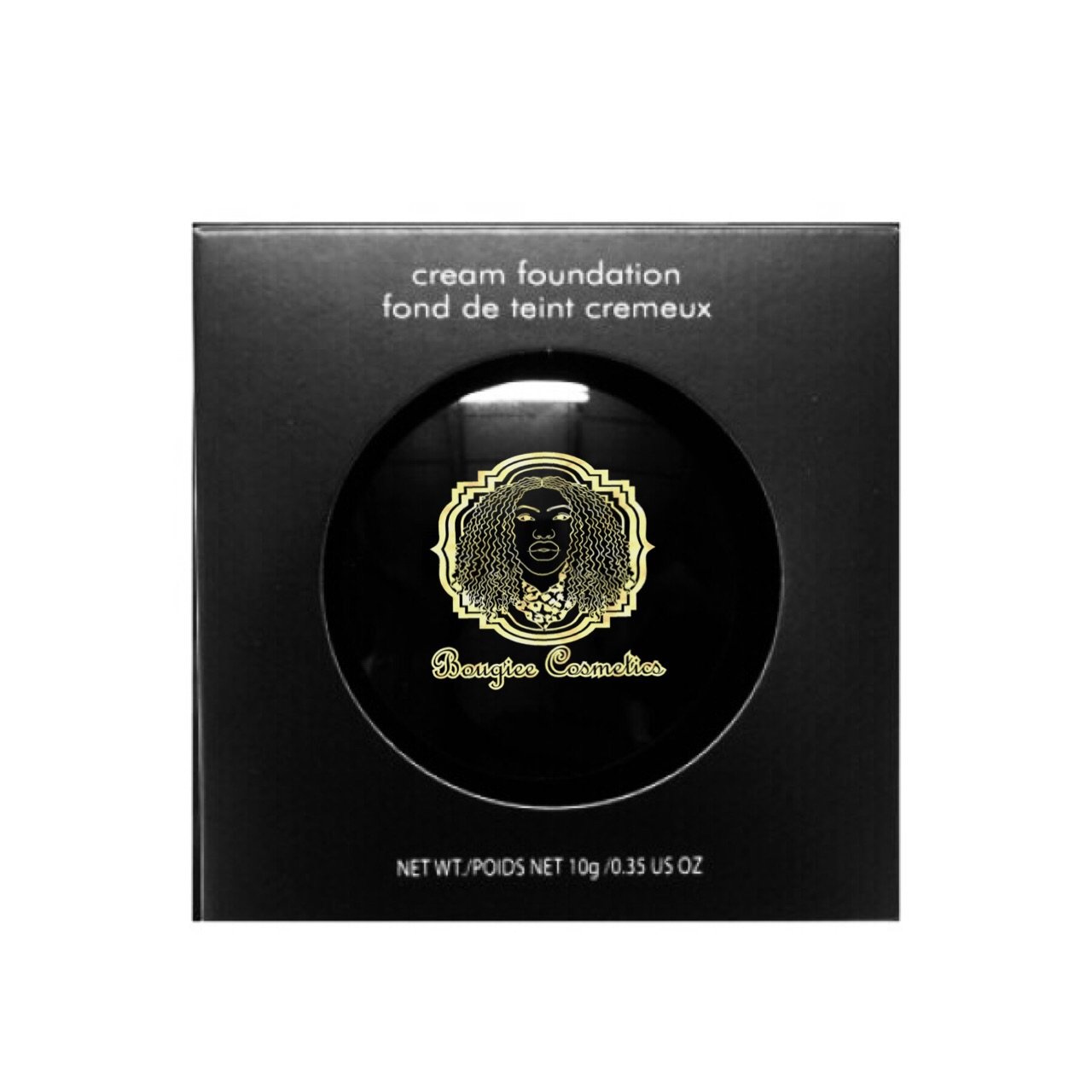 Cream to Powder Foundation CF-N1 in a sleek compact, showcasing its cool-neutral shade and creamy texture.