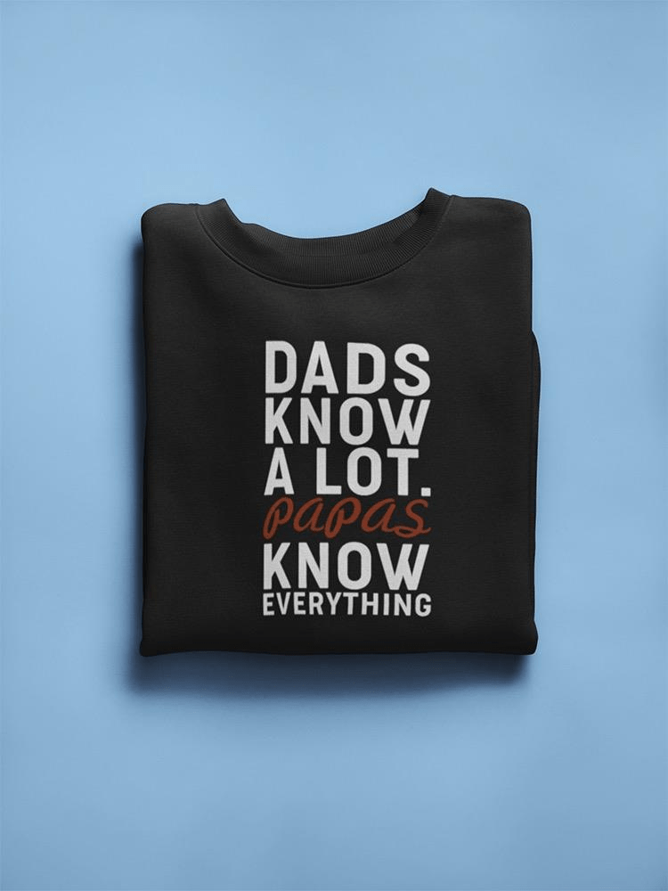 Men's black sweatshirt with 'Dads Are Like An Encyclopedia' design, showcasing a humorous tribute to fathers.