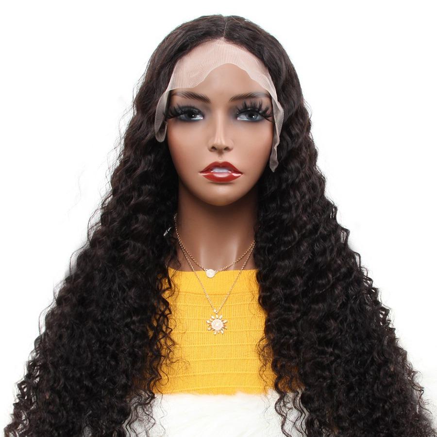 Deep Wave 13x6 Transparent Lace Frontal Brazilian Human Hair Wig showcasing deep wave texture and HD transparent lace for a natural look.