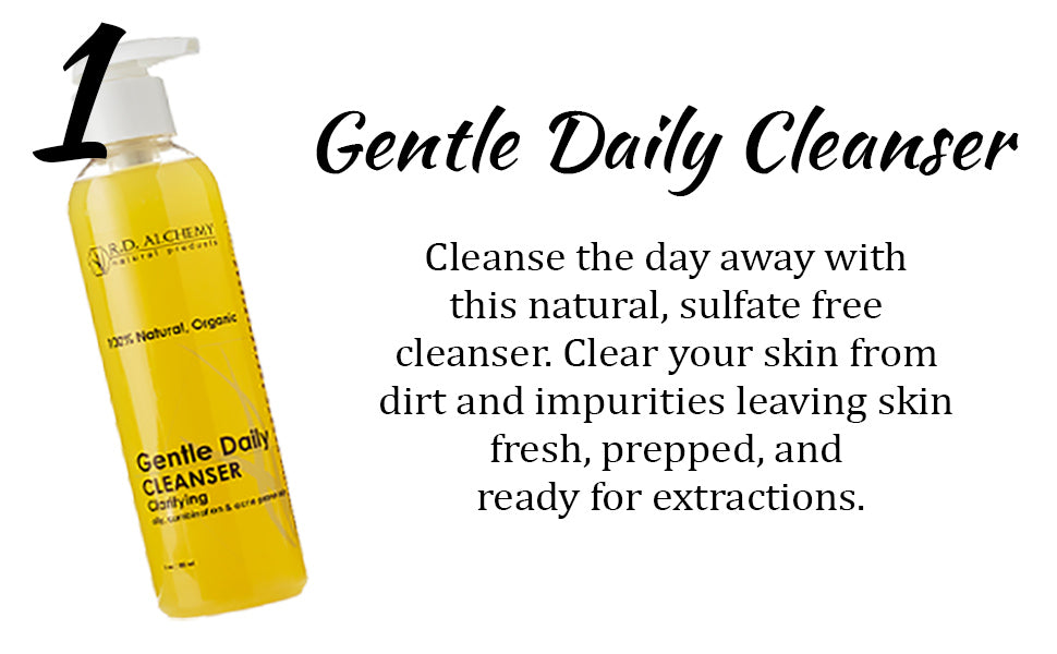 A complete Desincrustation Set featuring six stainless steel tools designed for gentle blackhead extraction and pore cleansing.