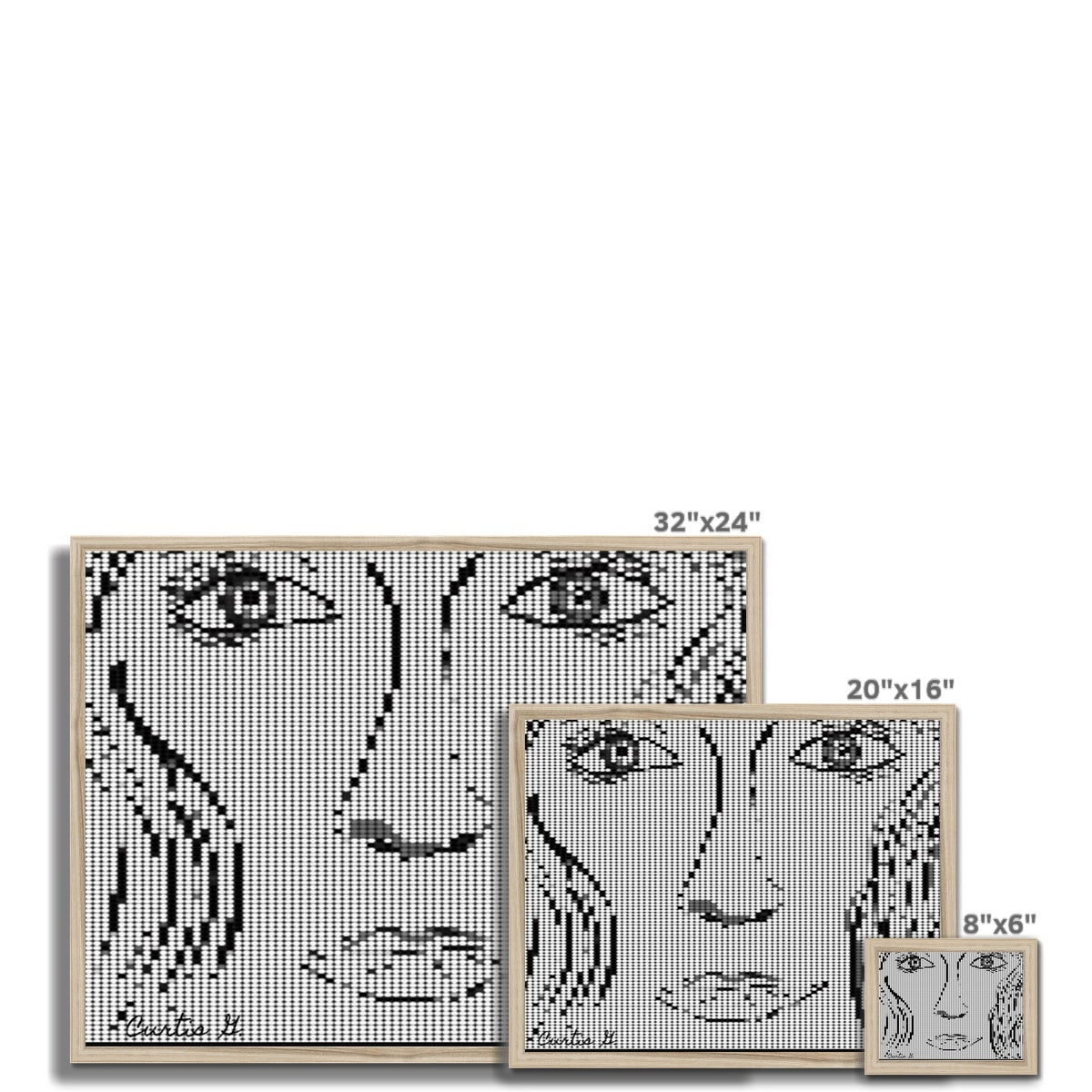 Digital Woman Budget Framed Poster featuring a classic matte print in a high-density wood-effect plastic frame, ideal for stylish home decor.