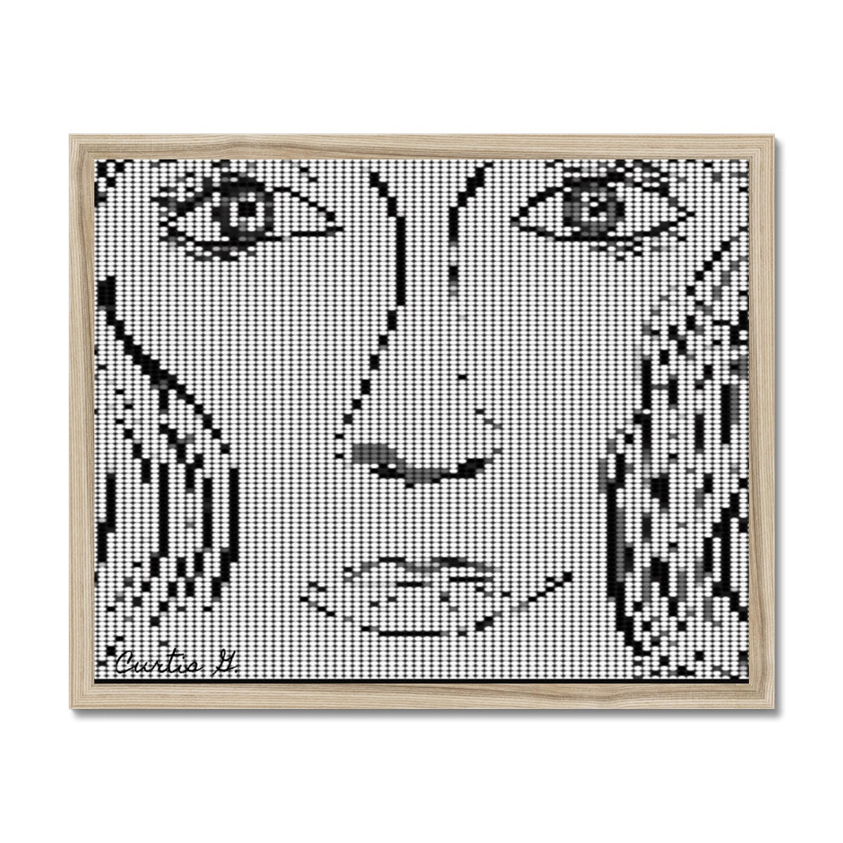 Digital Woman Budget Framed Poster featuring a classic matte print in a high-density wood-effect plastic frame, ideal for stylish home decor.