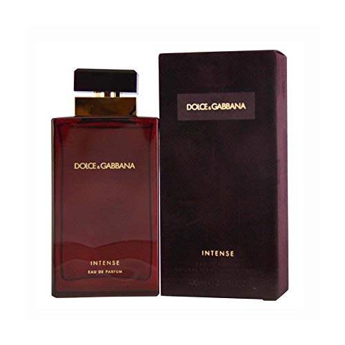Dolce & Gabbana Pour Femme Intense Eau de Parfum bottle with elegant design, showcasing its luxurious amber floral fragrance.