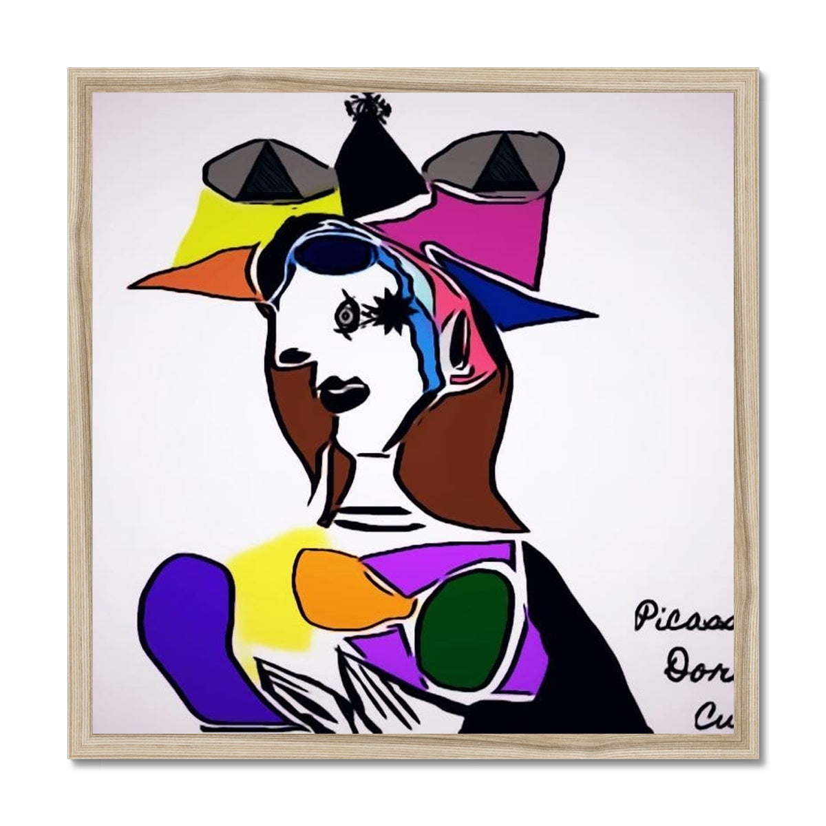 Dora Framed Print showcasing a simple elegant design with a satin finish and textured art paper.