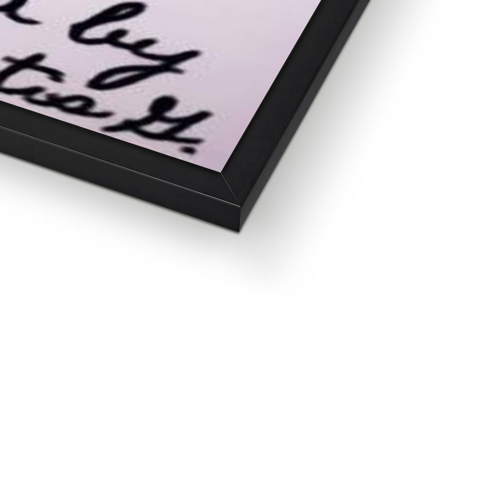 Dora Framed Print showcasing a simple elegant design with a satin finish and textured art paper.