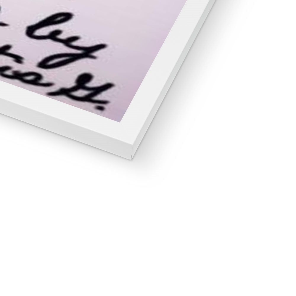 Dora Framed Print showcasing a simple elegant design with a satin finish and textured art paper.