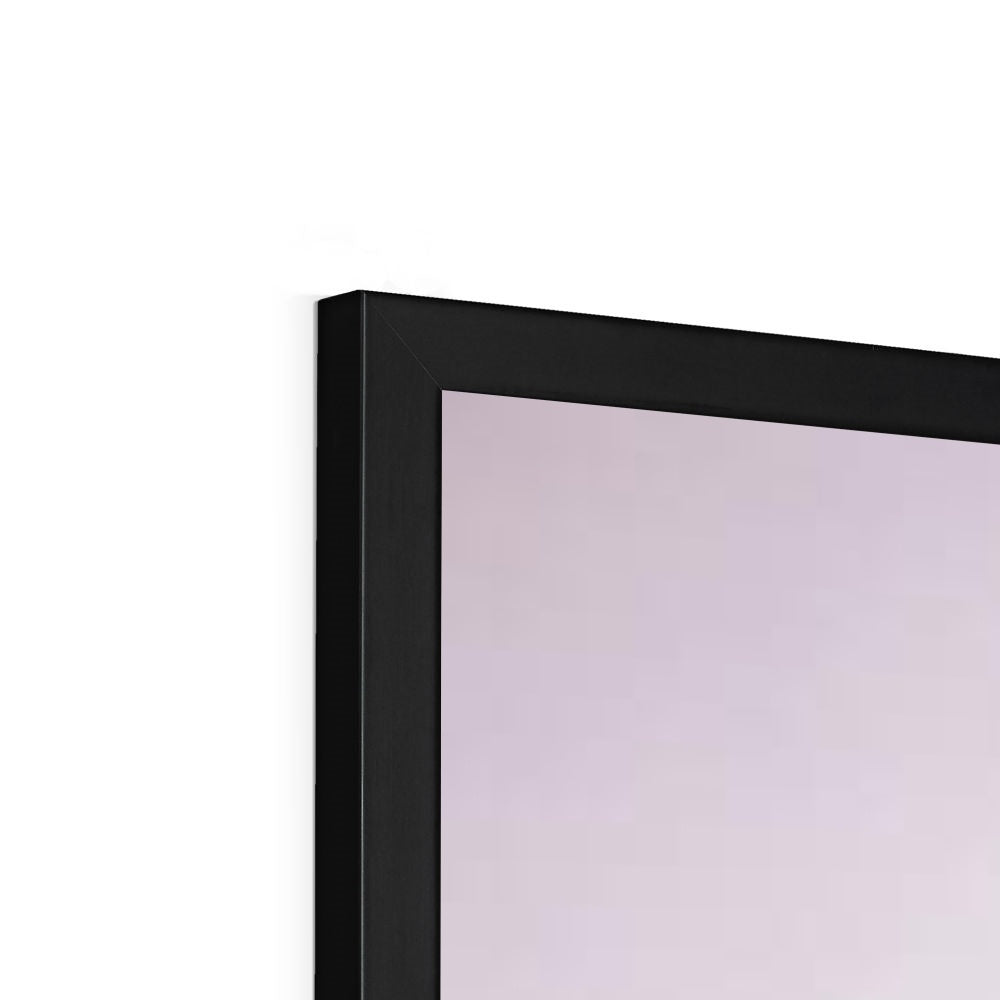 Dora Framed Print showcasing a simple elegant design with a satin finish and textured art paper.