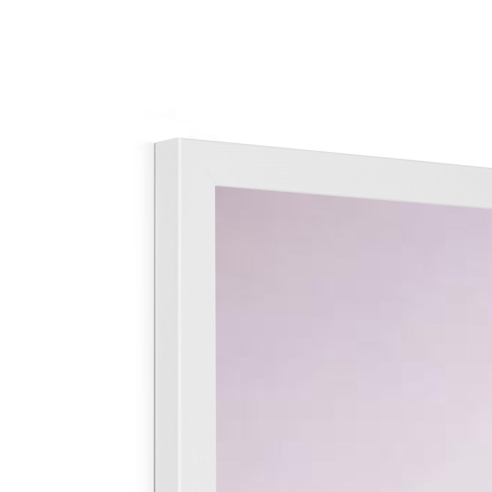 Dora Framed Print showcasing a simple elegant design with a satin finish and textured art paper.