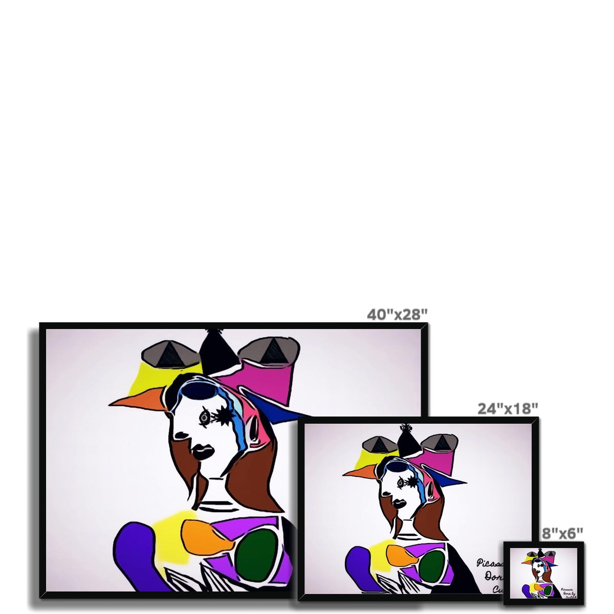 Dora Framed Print showcasing a simple elegant design with a satin finish and textured art paper.