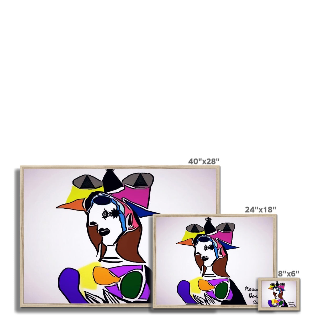 Dora Framed Print showcasing a simple elegant design with a satin finish and textured art paper.