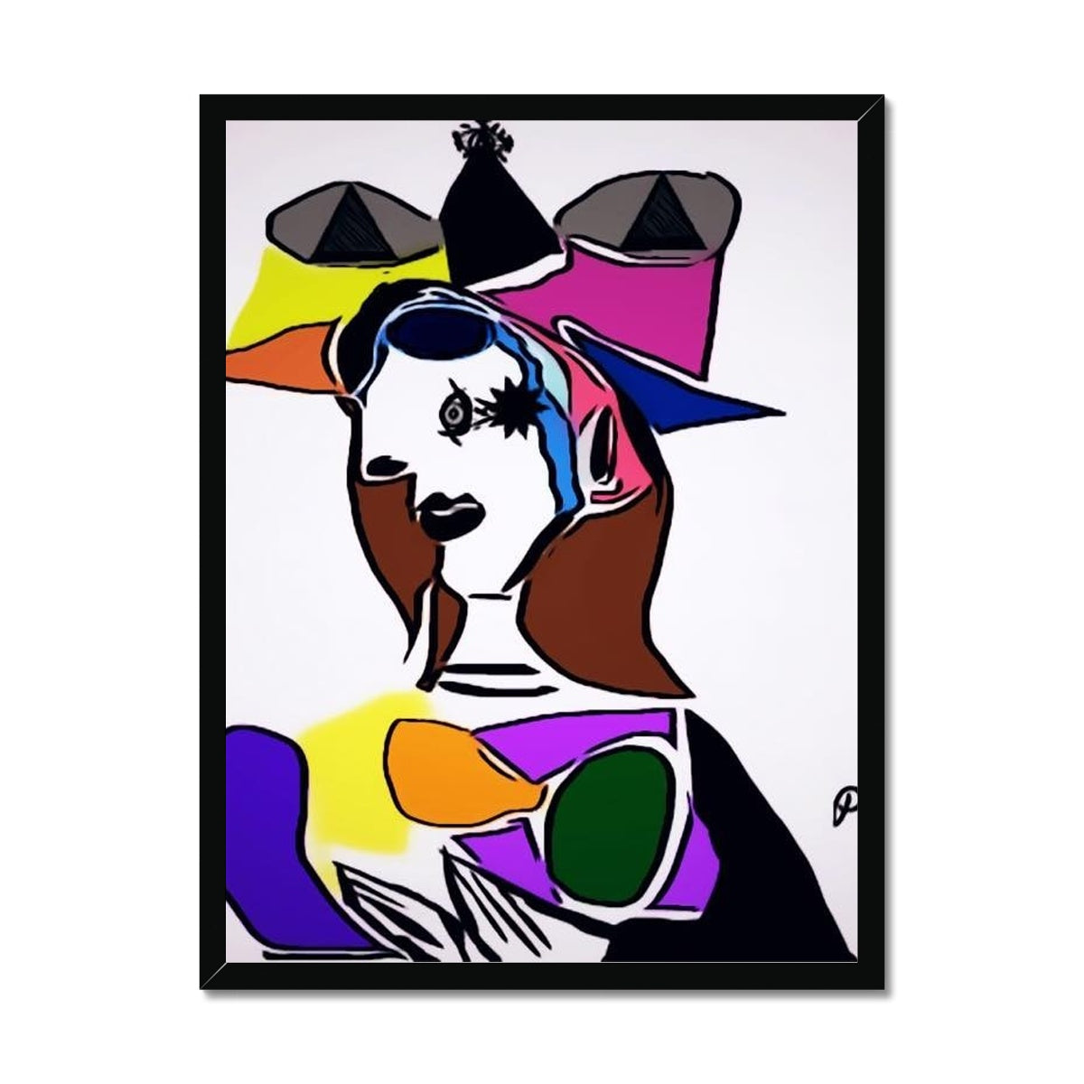 Dora Framed Print showcasing a simple elegant design with a satin finish and textured art paper.