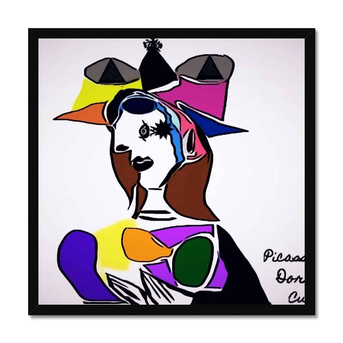 Dora Framed Print showcasing a simple elegant design with a satin finish and textured art paper.