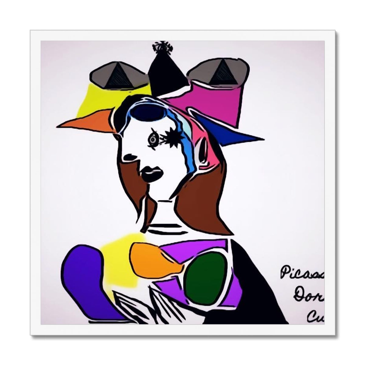 Dora Framed Print showcasing a simple elegant design with a satin finish and textured art paper.