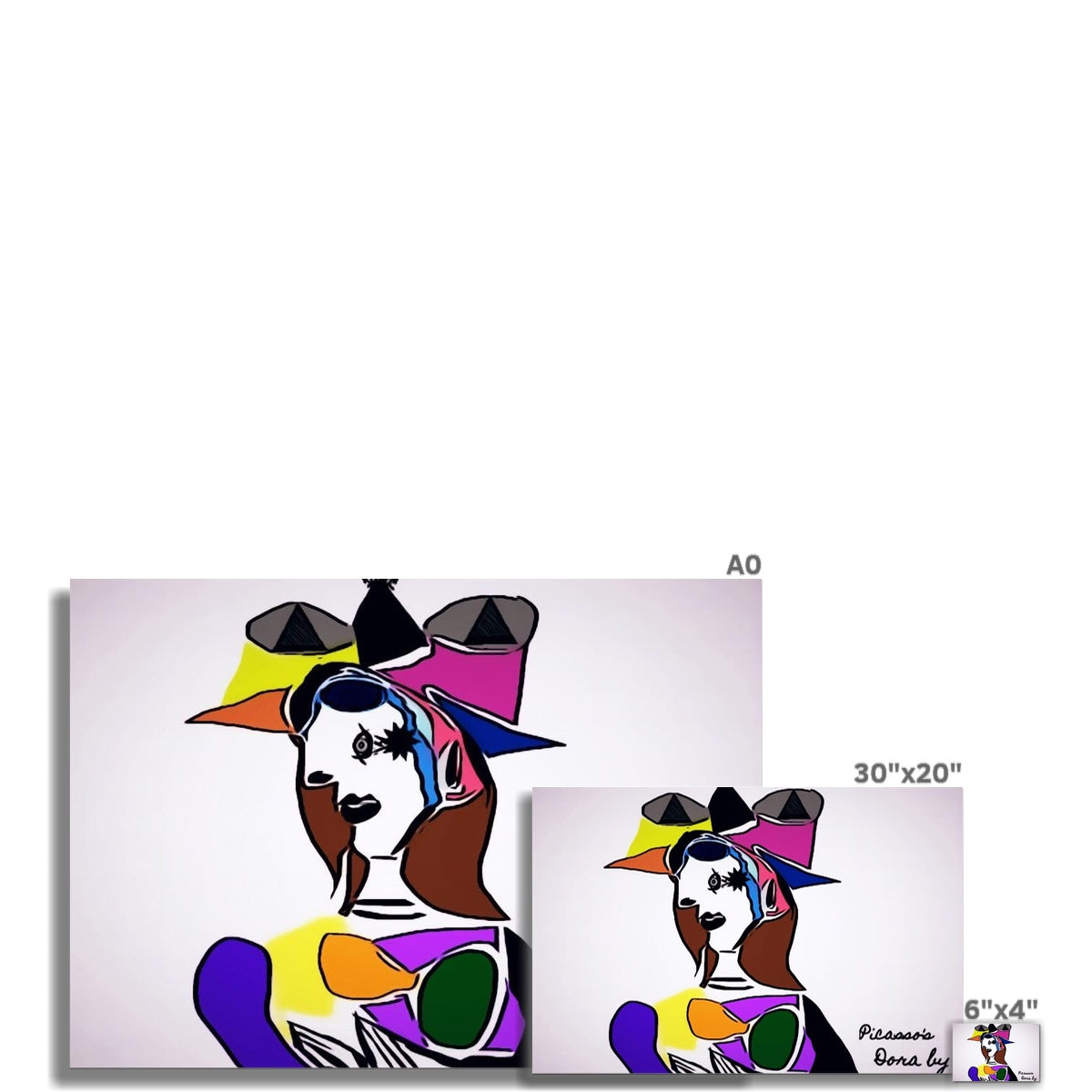 Dora Rolled Canvas showcasing vibrant colors and fine details, made from artist-grade cotton material.