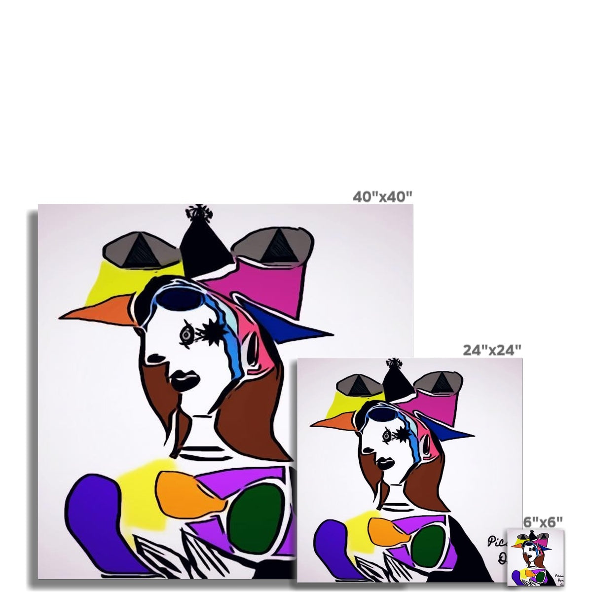 Dora Rolled Canvas showcasing vibrant colors and fine details, made from artist-grade cotton material.