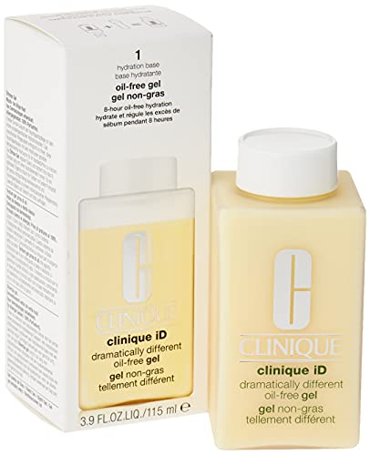 Clinique Dramatically Different Oil-Free Gel in a sleek bottle, showcasing its lightweight gel texture.