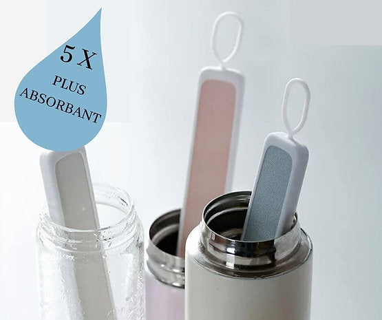 Drying Stick en céramique nano poreuse avec crochet en silicone, idéal pour sécher gourdes et biberons.