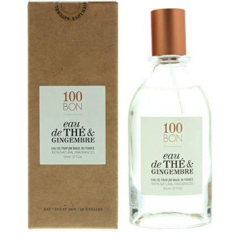 100BON Eau de Thé & Gingembre Refillable Eau de Parfum bottle with elegant design, showcasing its eco-friendly refillable feature.