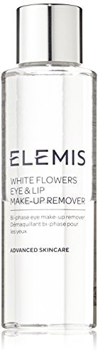 Elemis White Flowers Eye & Lip Make-Up Remover bottle with floral design, perfect for gentle makeup removal.