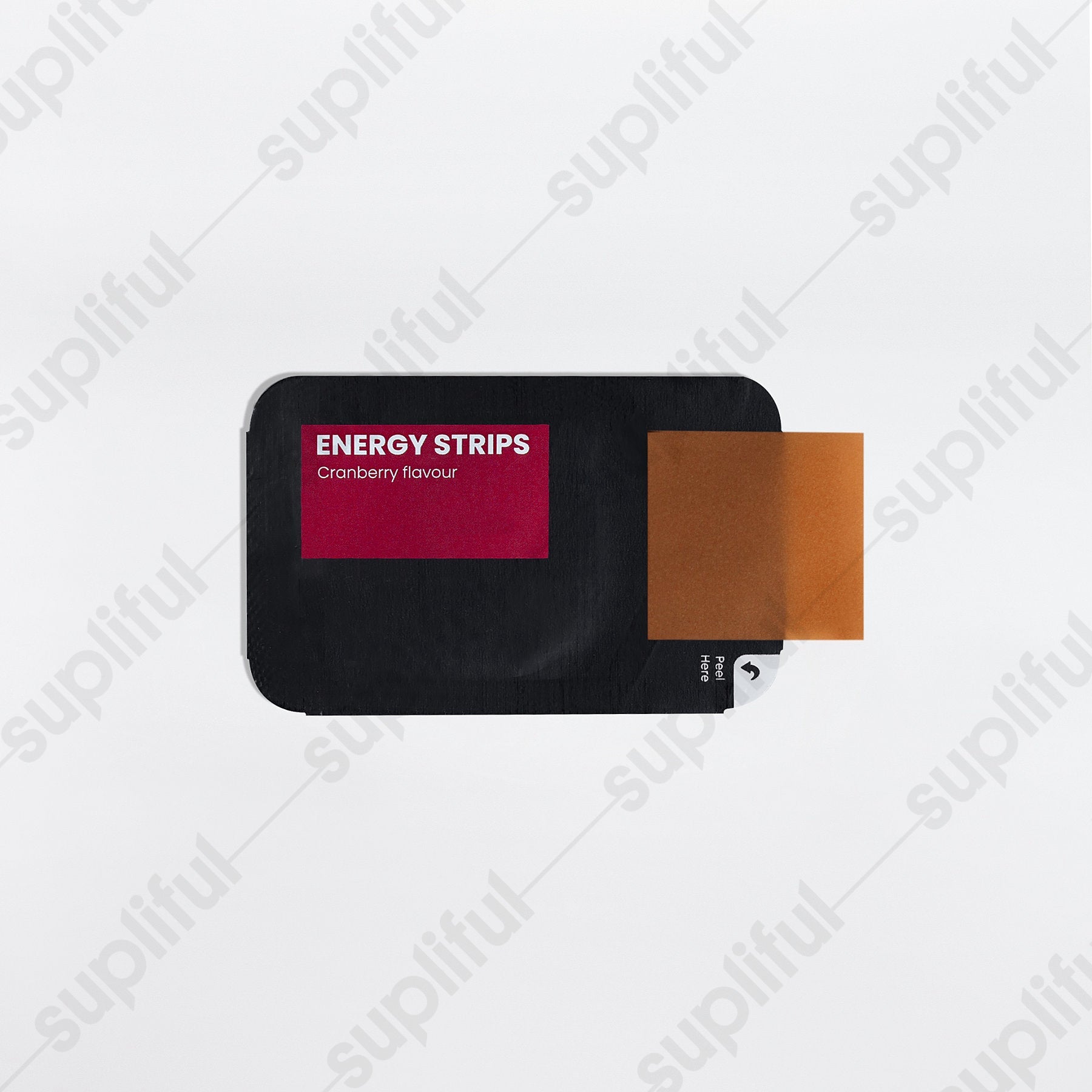 Energy Oral Strips in Cranberry flavor, designed for sustained energy and focus.