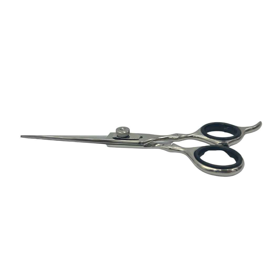 Essential Shears by Shave Essentials, featuring stainless steel blades and ergonomic non-slip handles for precise hair cutting.