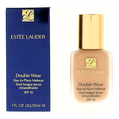 Estée Lauder Double Wear Stay-in-Place Makeup in Fresco, showcasing the sleek bottle design and rich foundation color.