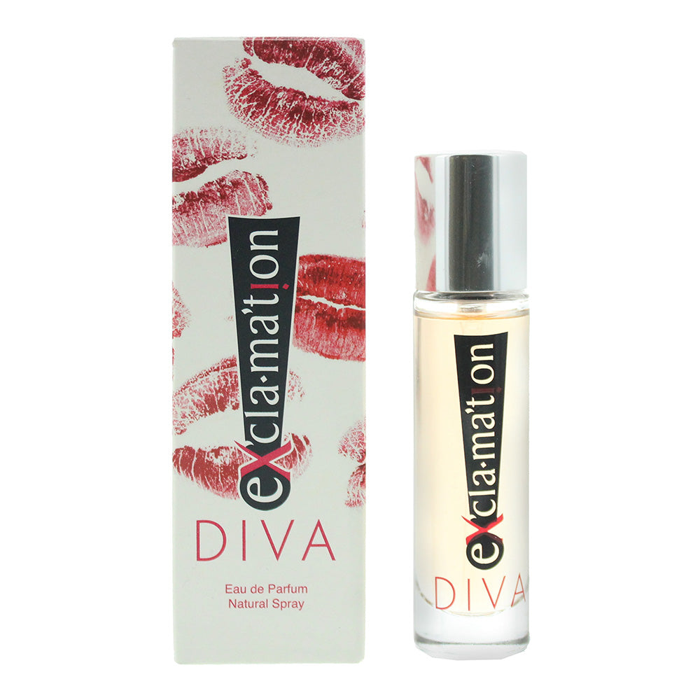 Coty Ex'cla·Ma'tion Diva Eau De Parfum bottle with elegant design and floral accents.