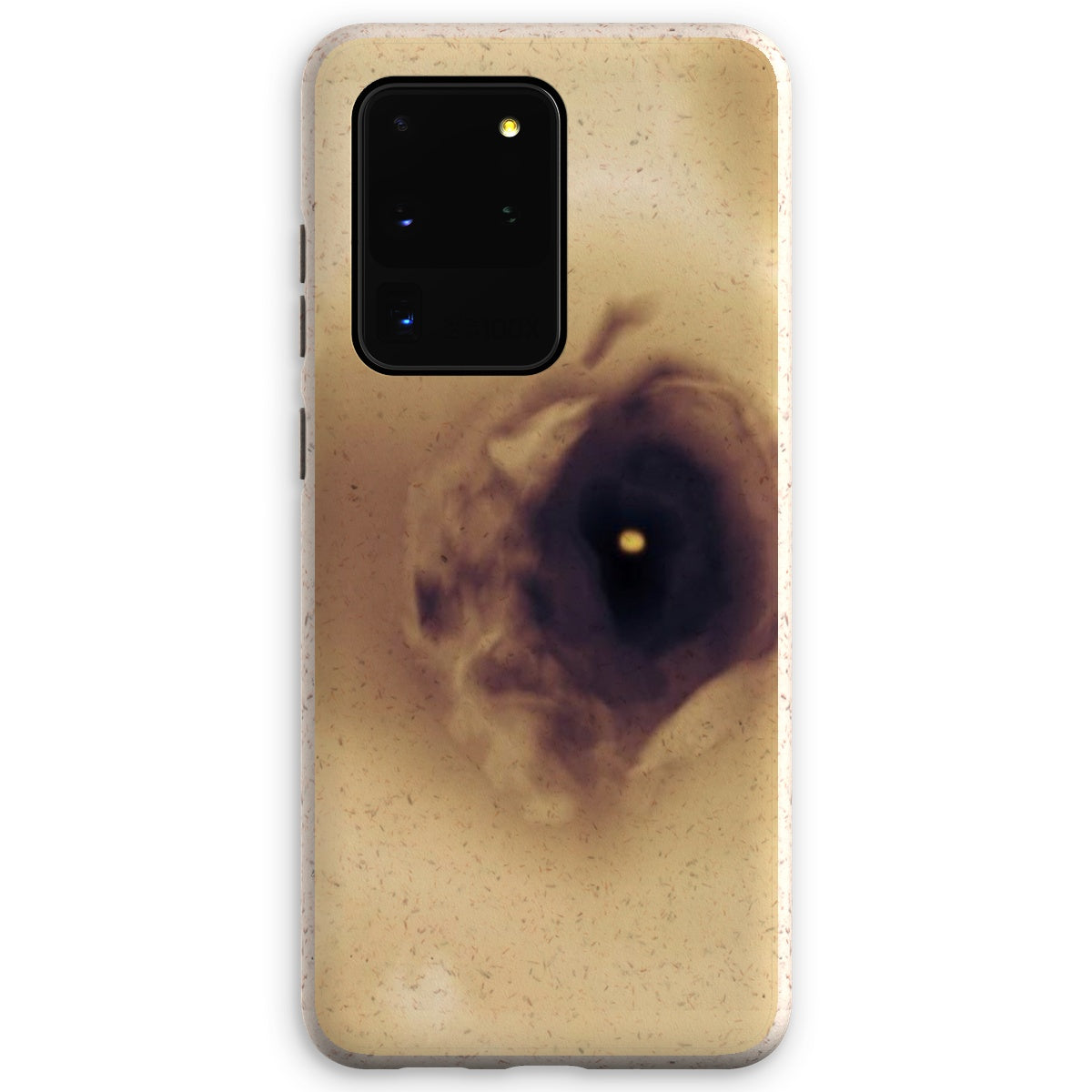 Eye Eco Phone Case made from biodegradable bioplastic and bamboo fiber, showcasing its stylish design and protective features.