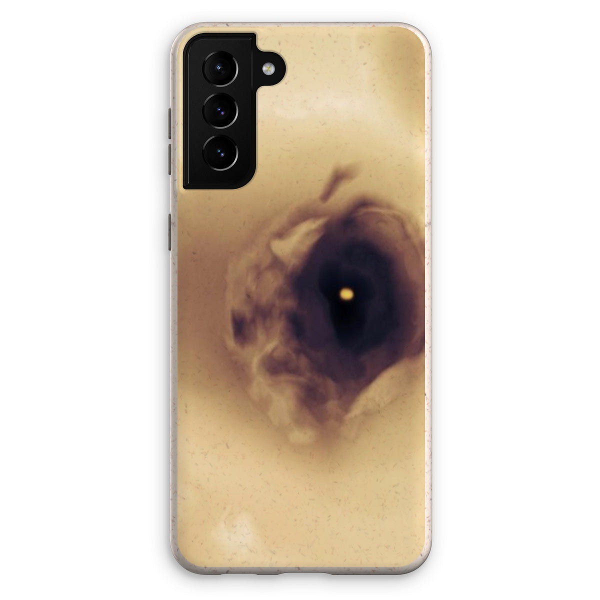 Eye Eco Phone Case made from biodegradable bioplastic and bamboo fiber, showcasing its stylish design and protective features.