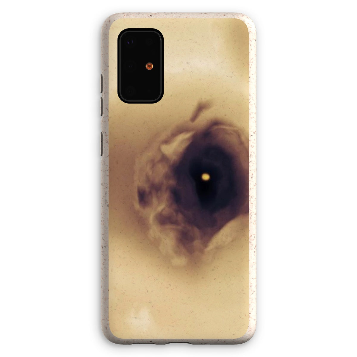 Eye Eco Phone Case made from biodegradable bioplastic and bamboo fiber, showcasing its stylish design and protective features.