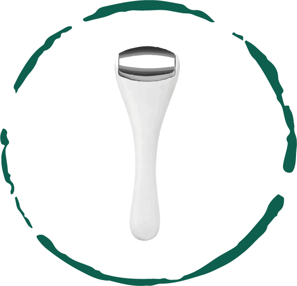 Eye & Face Ice Roller Massager in stainless steel, designed for rejuvenating skin and reducing puffiness.