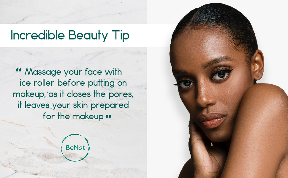 Eye & Face Ice Roller Massager in stainless steel, designed for rejuvenating skin and reducing puffiness.