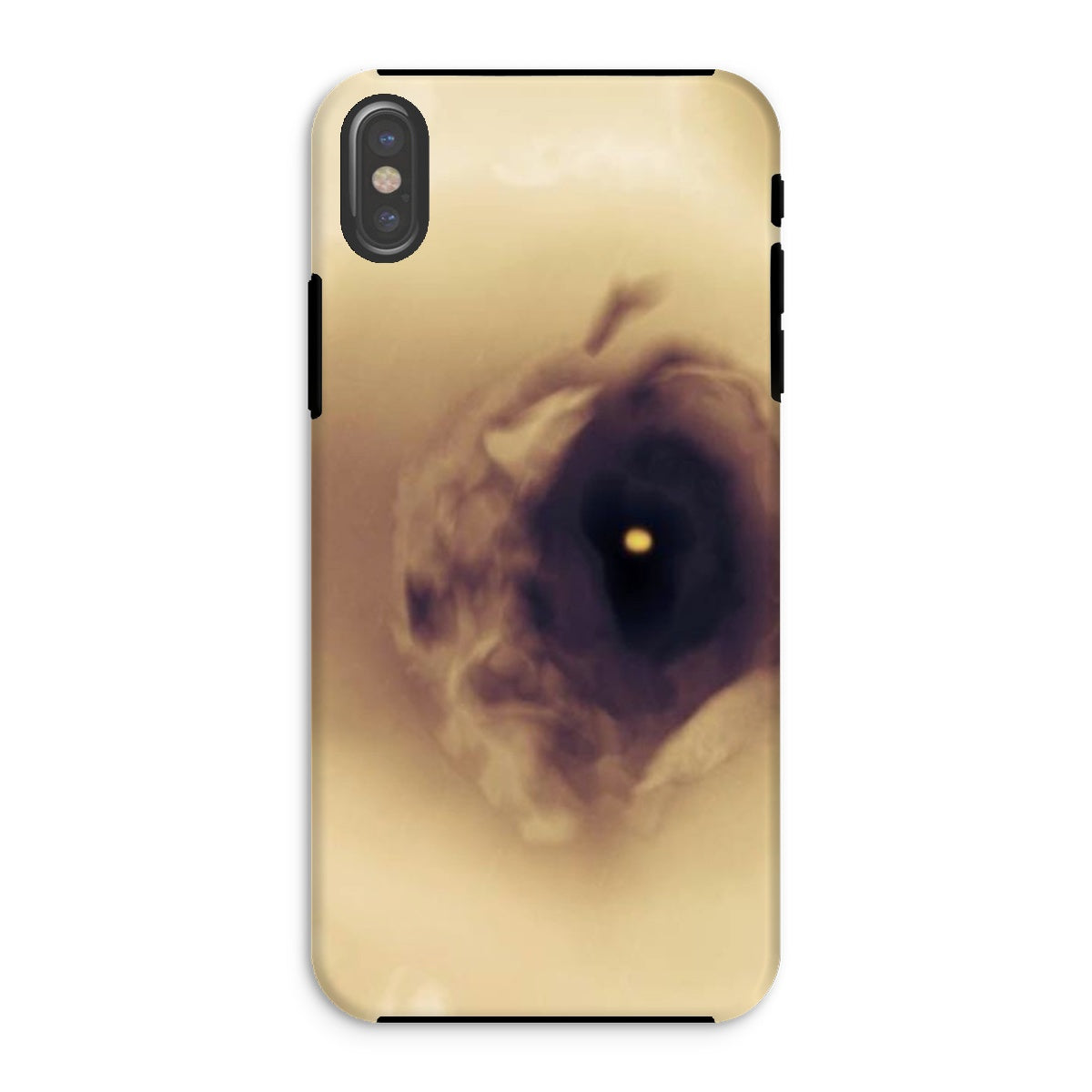 Eye Tough Phone Case featuring dual-layered design with impact-resistant plastic and flexible silicone inner for enhanced protection.