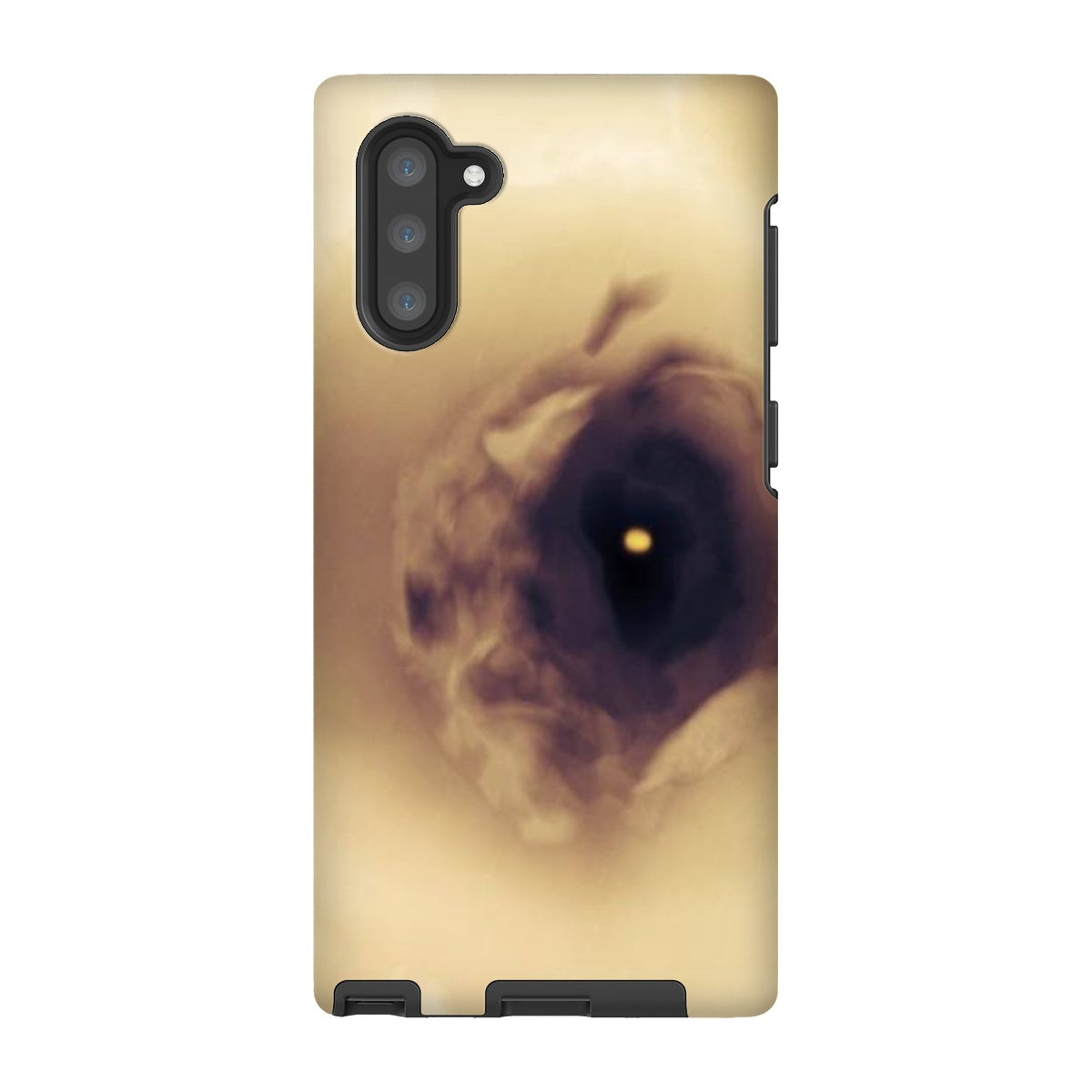 Eye Tough Phone Case featuring dual-layered design with impact-resistant plastic and flexible silicone inner for enhanced protection.