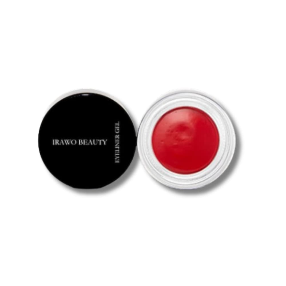 Irawo Beauty Eyeliner Gel in a sleek container, showcasing its rich color and smooth texture, perfect for precise eye makeup application.