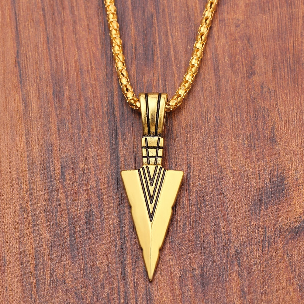 Fashion Arrow Necklace for Men featuring a black metal punk cross pendant, showcasing a bold and trendy design.