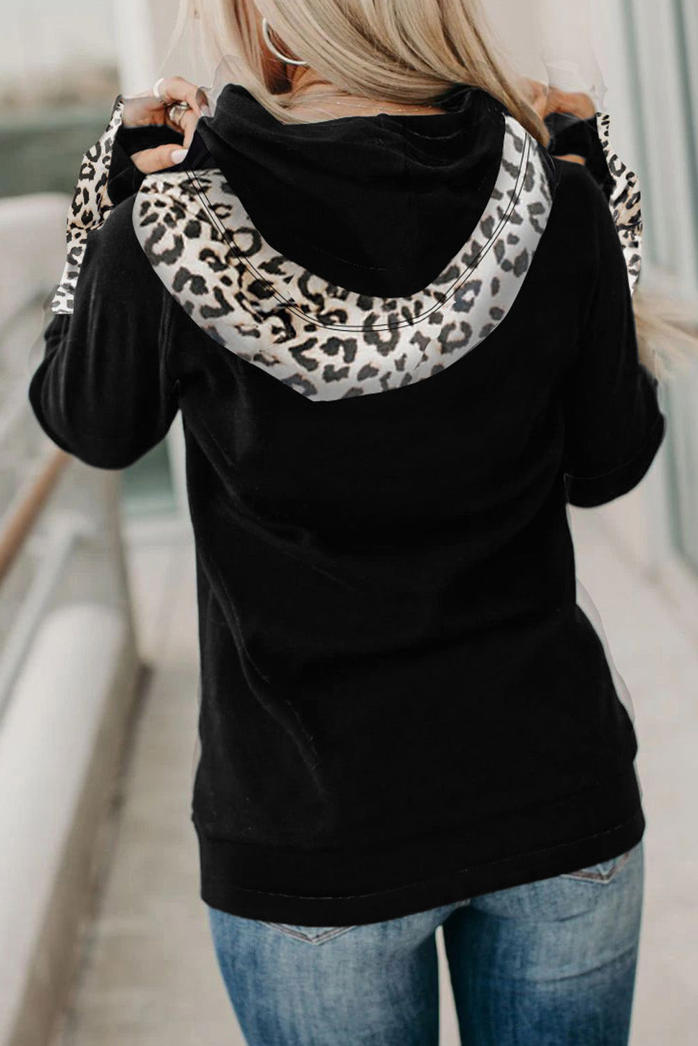 Fiery Red Plaid Double Hoods Thumb Hole Hoodie with zipper detail and thumb holes, showcasing a stylish and cozy design.