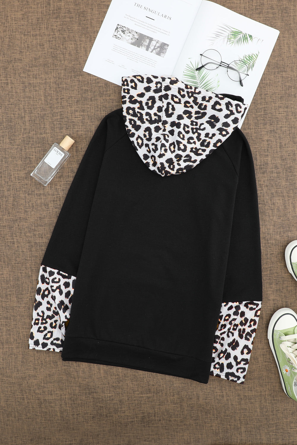 Fiery Red Plaid Double Hoods Thumb Hole Hoodie with zipper detail and thumb holes, showcasing a stylish and cozy design.