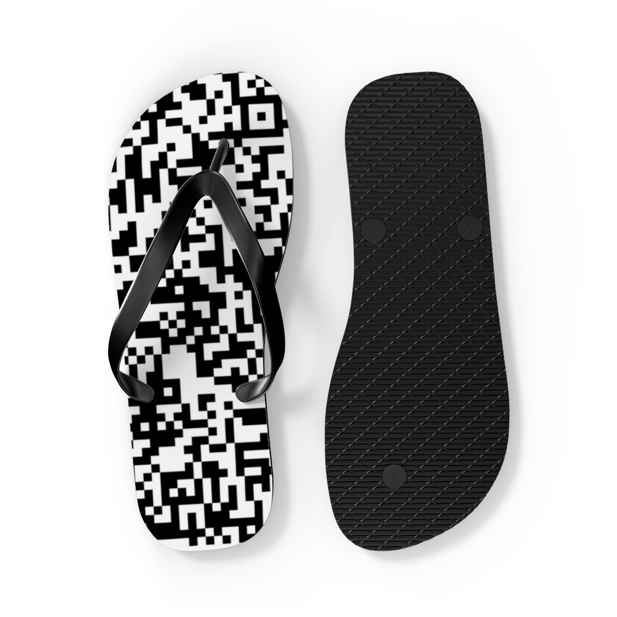 A pair of stylish personalized flip flops with a cushioned footbed and black PVC strap, perfect for summer wear.