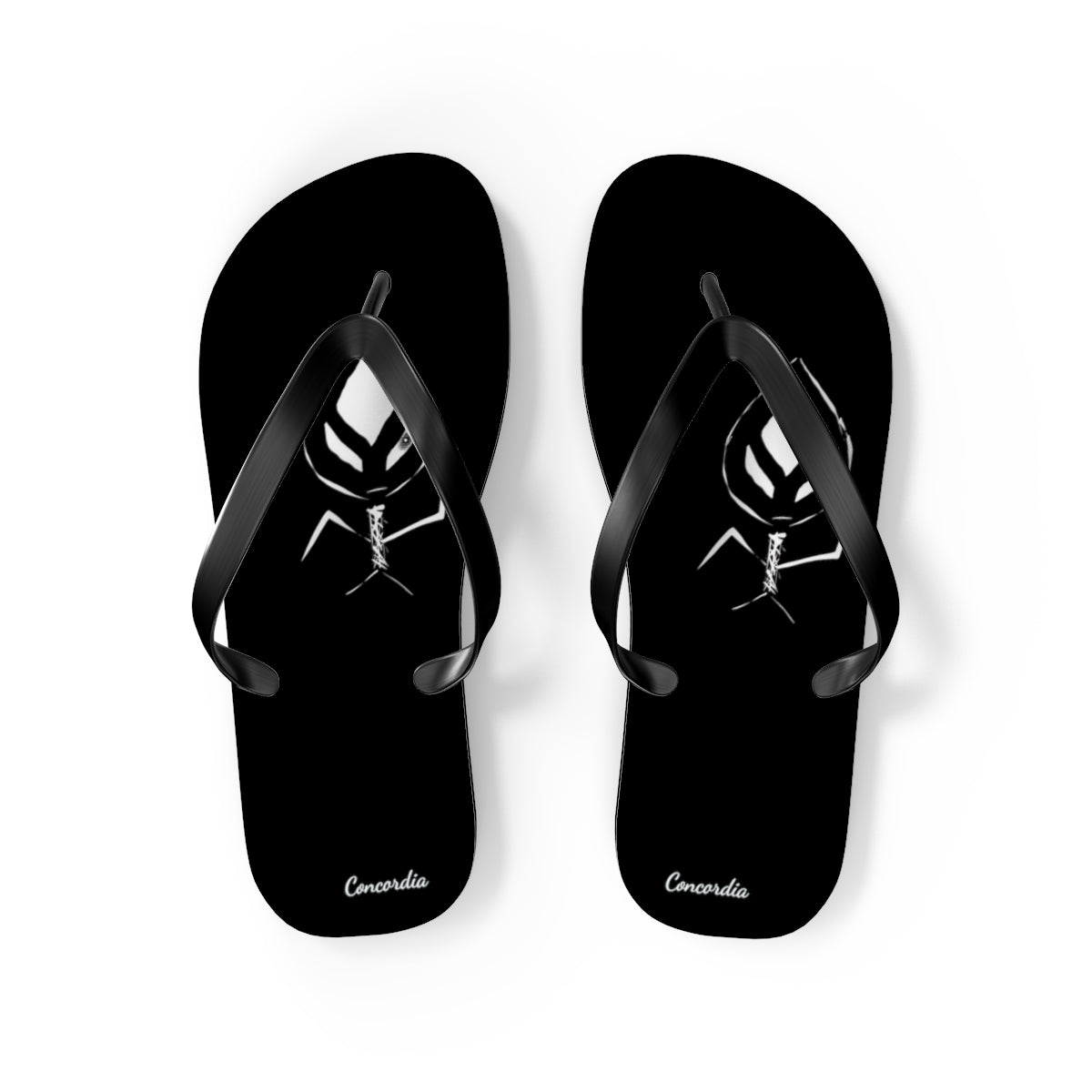 A pair of stylish flip flops with a cushioned footbed and black PVC strap, perfect for summer wear.