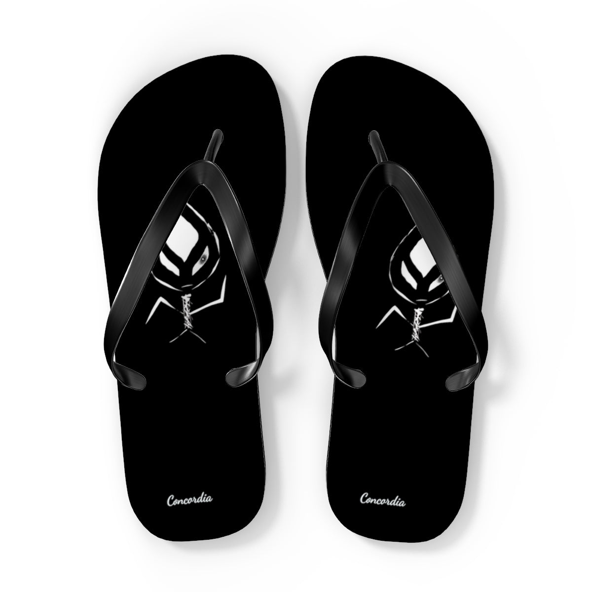 A pair of stylish flip flops with a cushioned footbed and black PVC strap, perfect for summer wear.