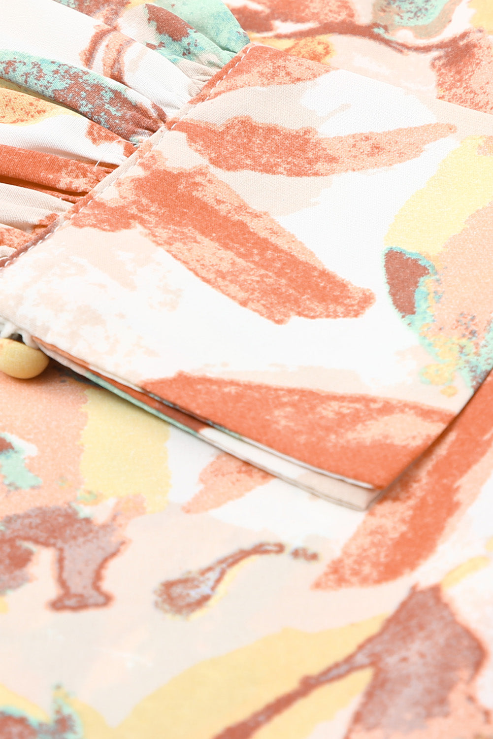 Floral Print Wrap Long Sleeve Blouse featuring a v-neck and puff sleeves, perfect for stylish office wear or casual outings.