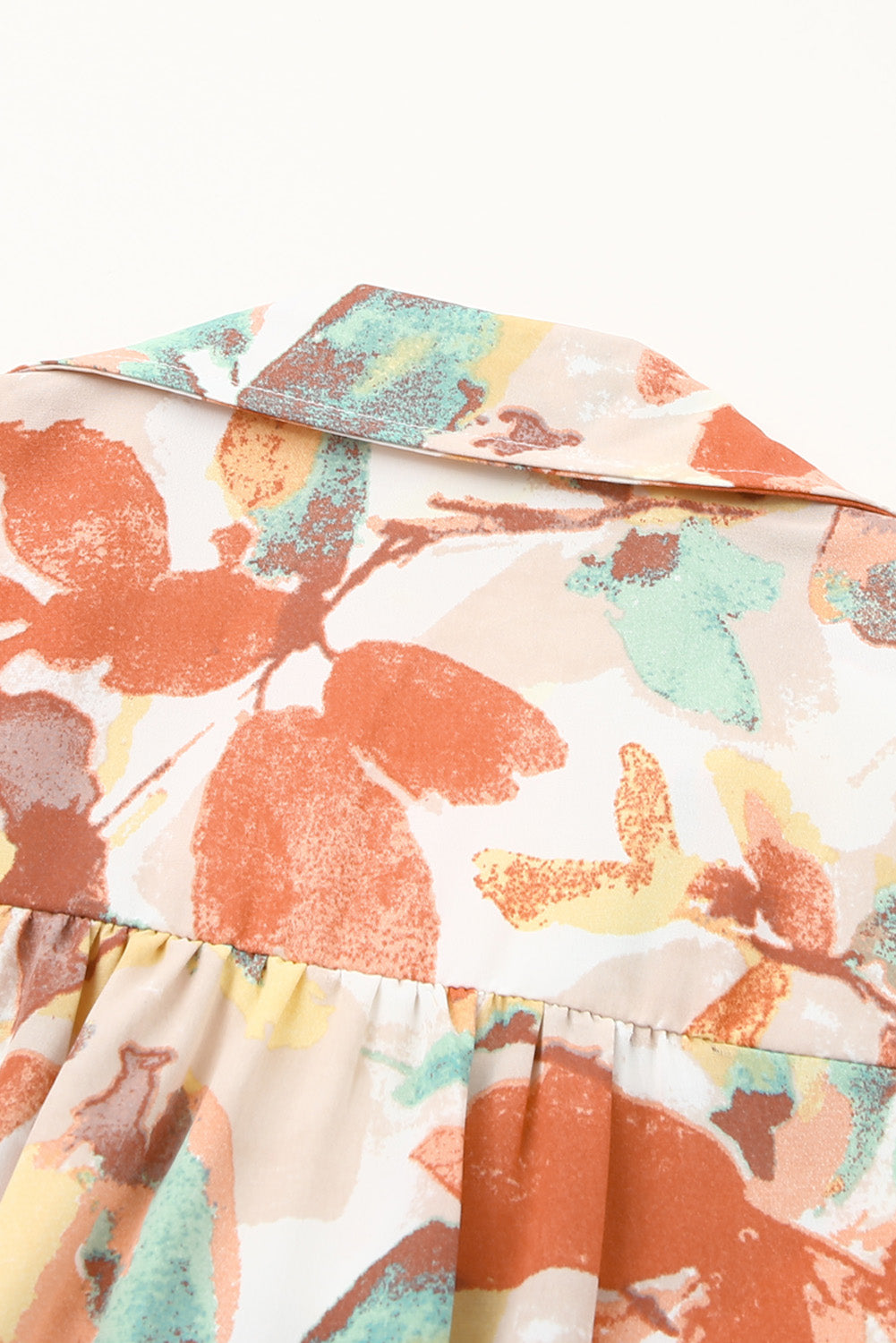 Floral Print Wrap Long Sleeve Blouse featuring a v-neck and puff sleeves, perfect for stylish office wear or casual outings.