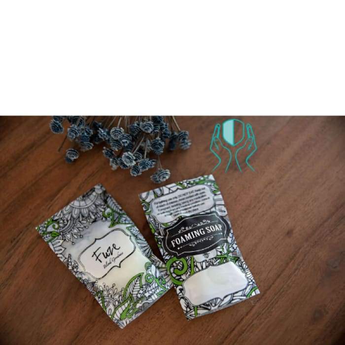 Foaming Essential Oil Hand Soap Refill Packet featuring a blend of natural ingredients and essential oils for effective hand cleansing.