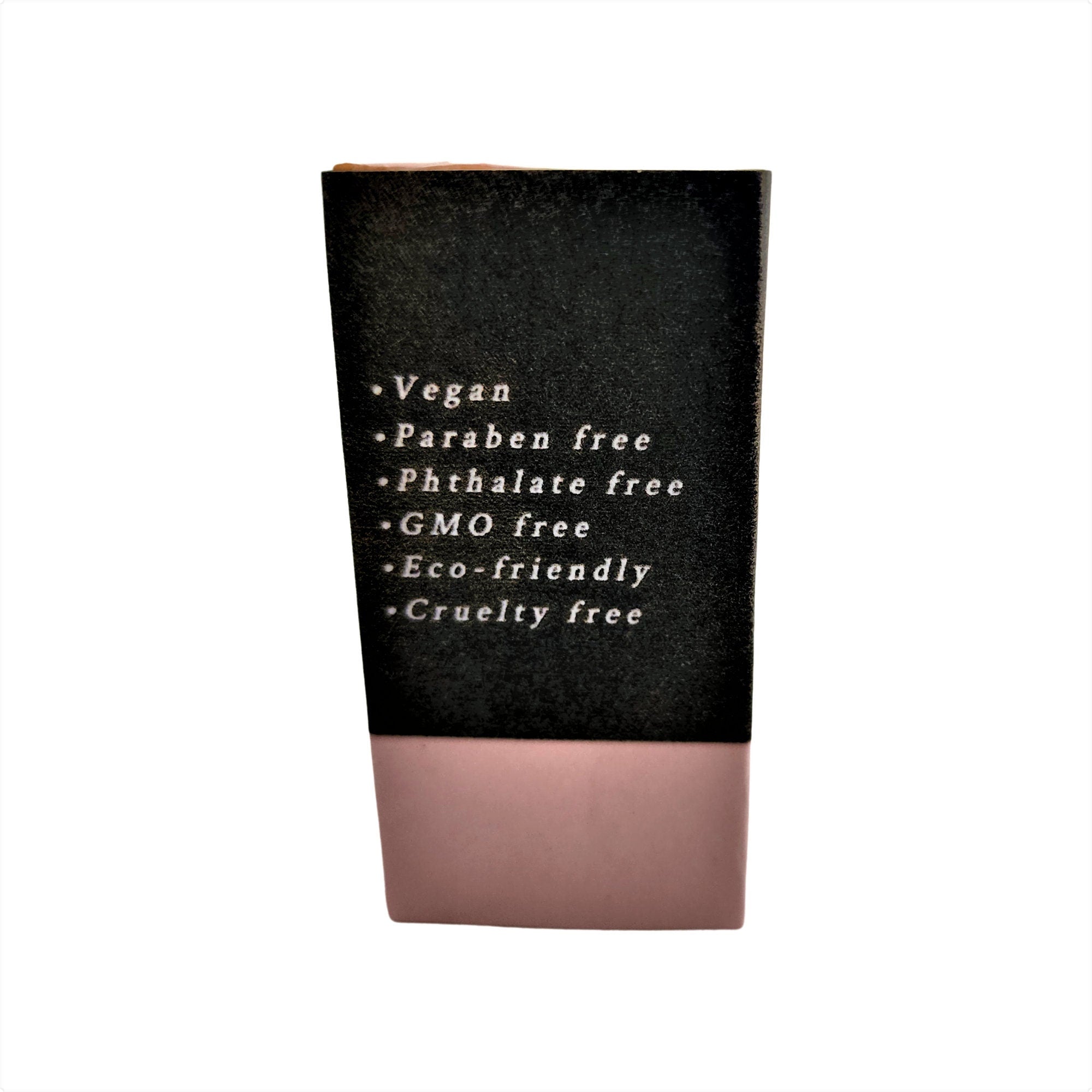 A beautifully crafted Frankincense Sandalwood Soap bar featuring pink, black, and white swirls with activated charcoal.