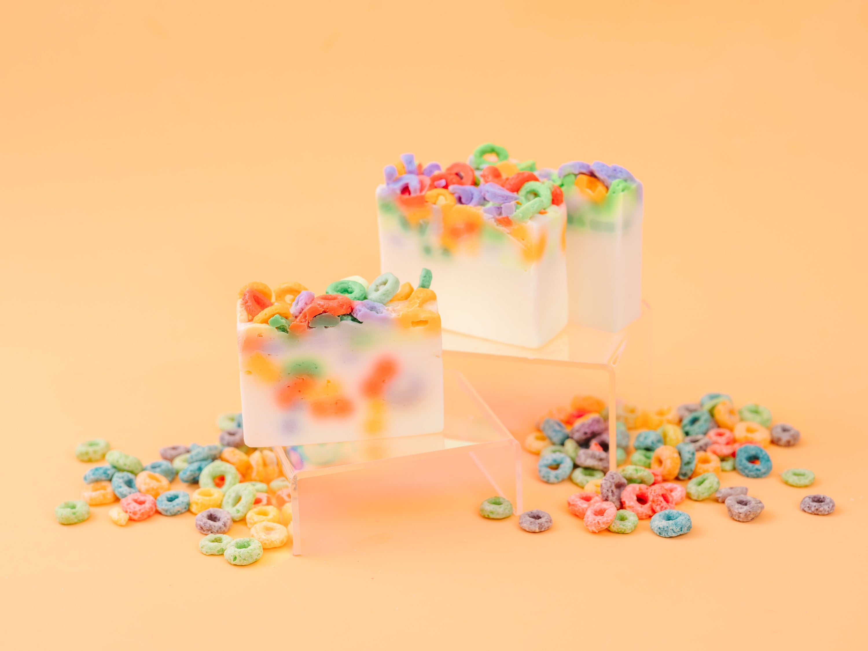 Fruit Loops Bar Soap with vibrant colors and playful design, evoking childhood nostalgia.