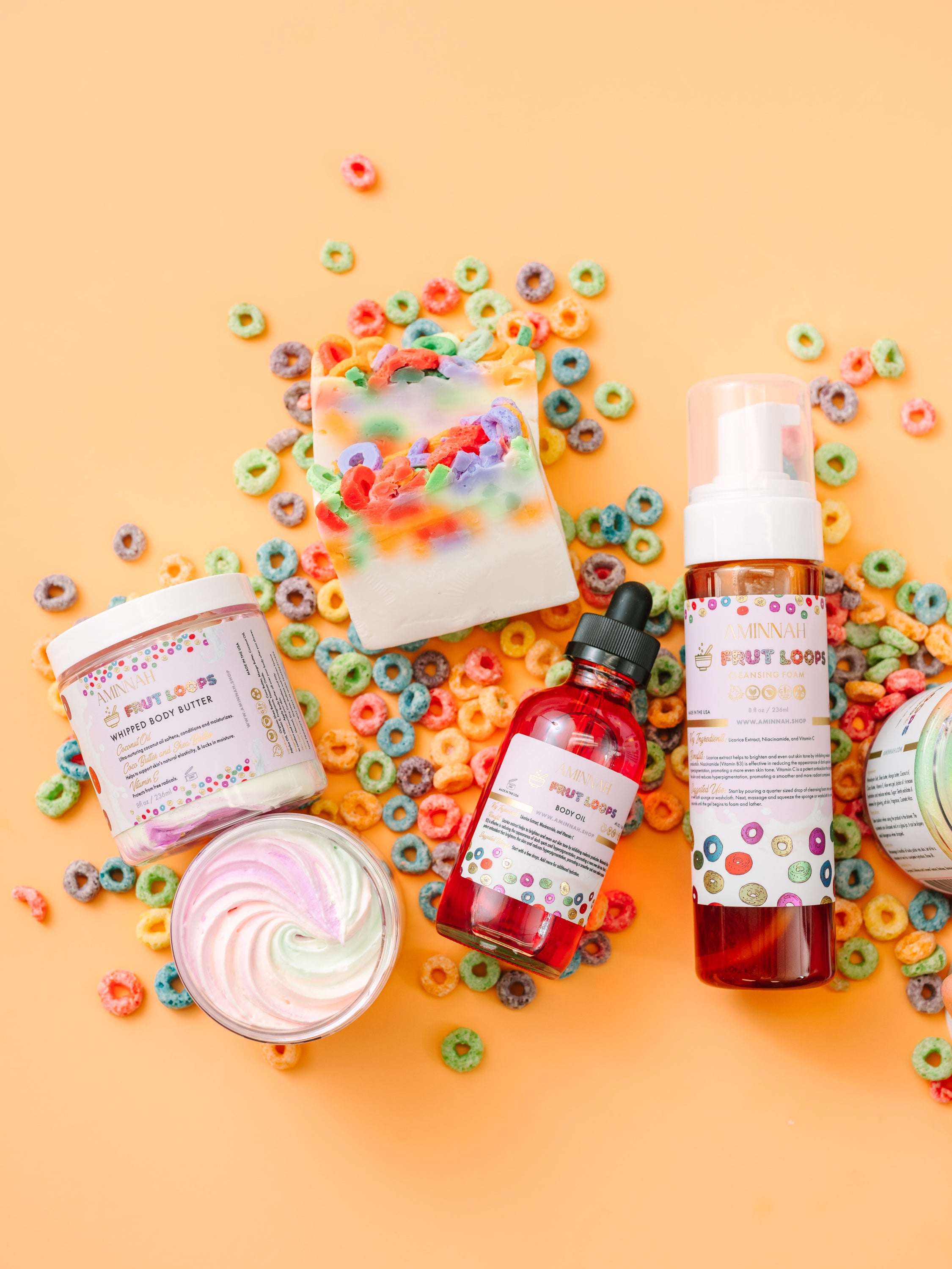 Fruit Loops Bar Soap with vibrant colors and playful design, evoking childhood nostalgia.